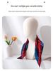 Elegant Autumn Red & Blue Patchwork Mulberry Silk Scarf - Versatile Women's Fashion Accessory