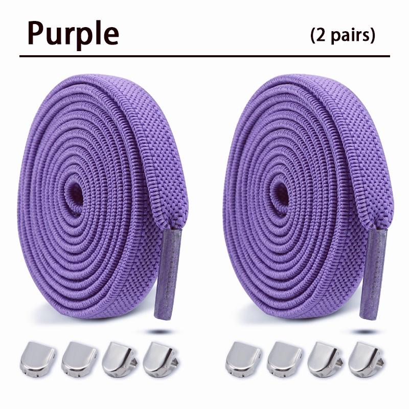 2Pair Elastic Laces Sneakers Tennis Shoelaces without ties Kids Adult No Tie Shoe laces 8mm Flat Shoelace Shoes Accessories