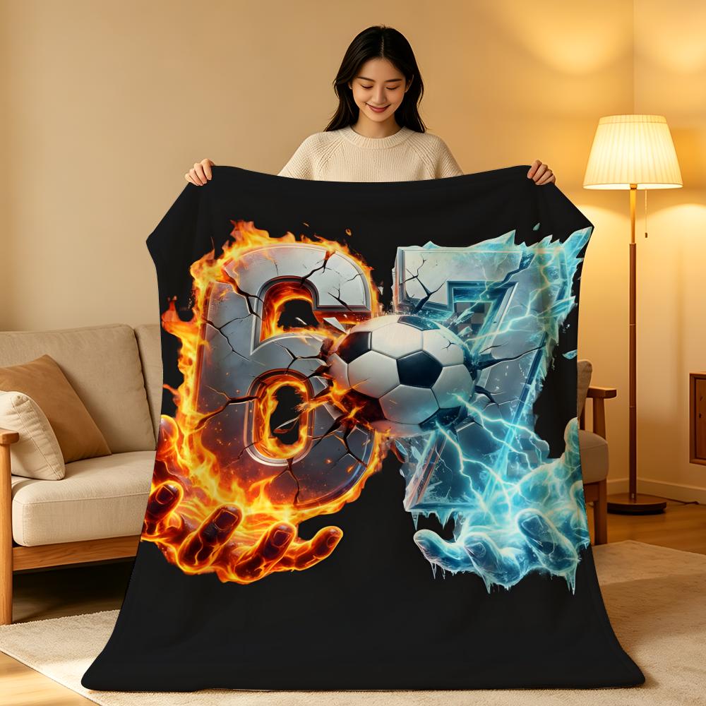 Art N-Number S-Six S-Seven Throw High-Density Short Plush Blanket Soft Skin-Friendly for Sofa Nap Air-Conditioned Room