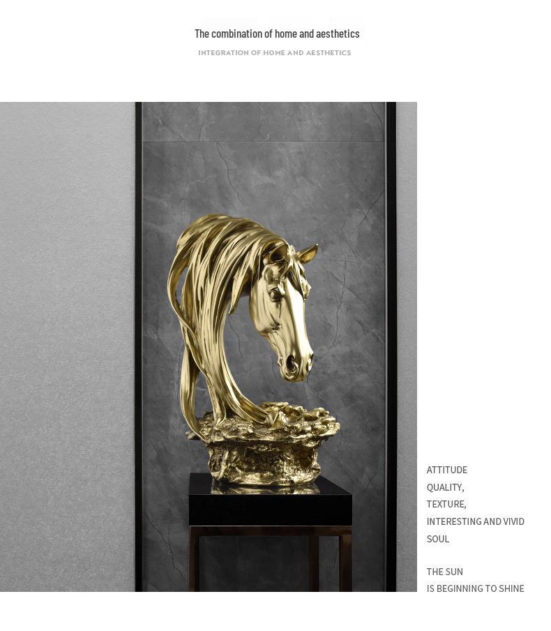 Retro American Country Horse Head Ornament for Home Decor - Living Room, TV Stand, Bar, or Entrance Display