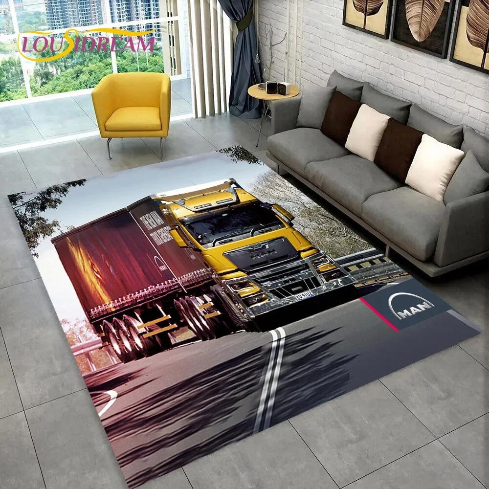 Latest MAN Truck Lorry 3D Printing Carpet Rug for Bedroom Living Room Home Sofa Decoration,Children Game Large Decor Floor Mat