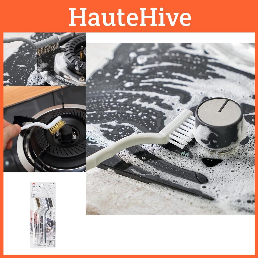 Gas Stove Kitchen Brush With Copper Steel Nylon Bristles For Tough Removal Grease