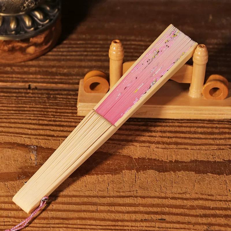 Traditional Chinese Folding Fan for Women, Portable Summer Dance Fan with Retro Tassels