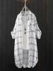 2024 Korean Style Women's Mid-Length Plaid Sunscreen Shirt - Lightweight Summer Jacket