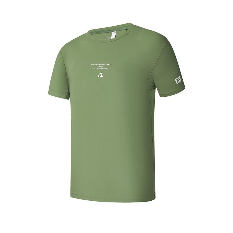 Fila Explorer Athletics Elastic Skin-Friendly Soft Forest Style Classic Versatile Knitted Short Sleeve T-Shirt Men Tops Highland-Green A11M527111FGN