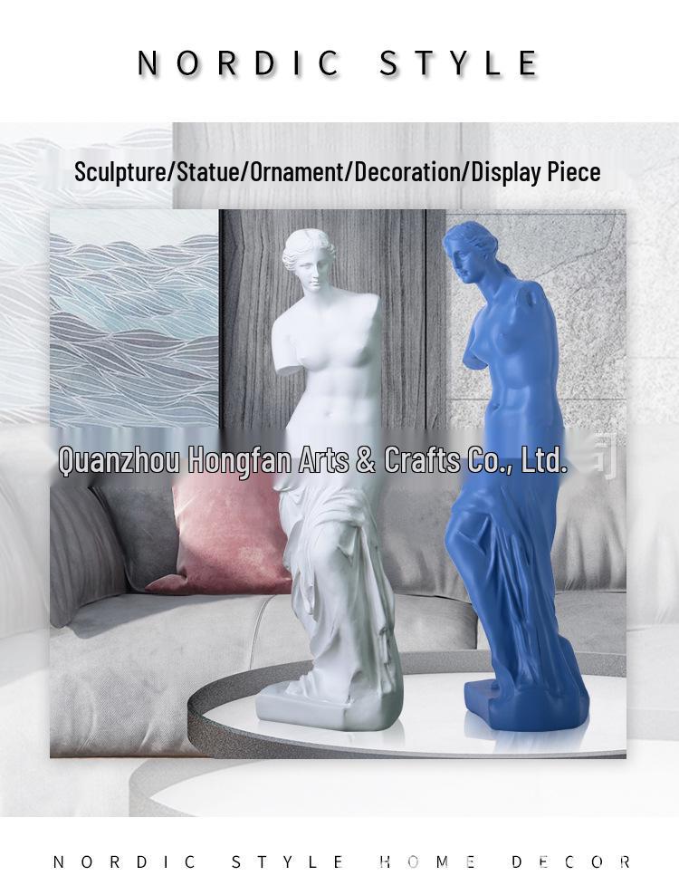 European Venus Armless Sculpture: Resin Ornament for Home Decor