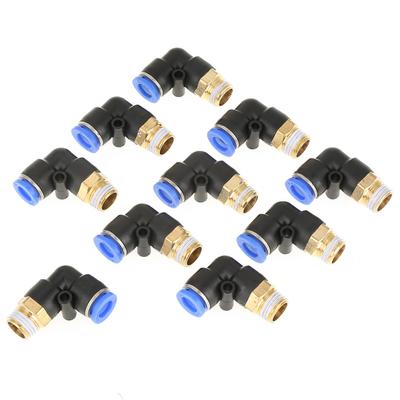 10 adet Pnömatik Dirsek Hızlı Bağlantı Elemanı Hava Bağlantı Parçaları Adaptör 8mm Çap Diş G14 Set