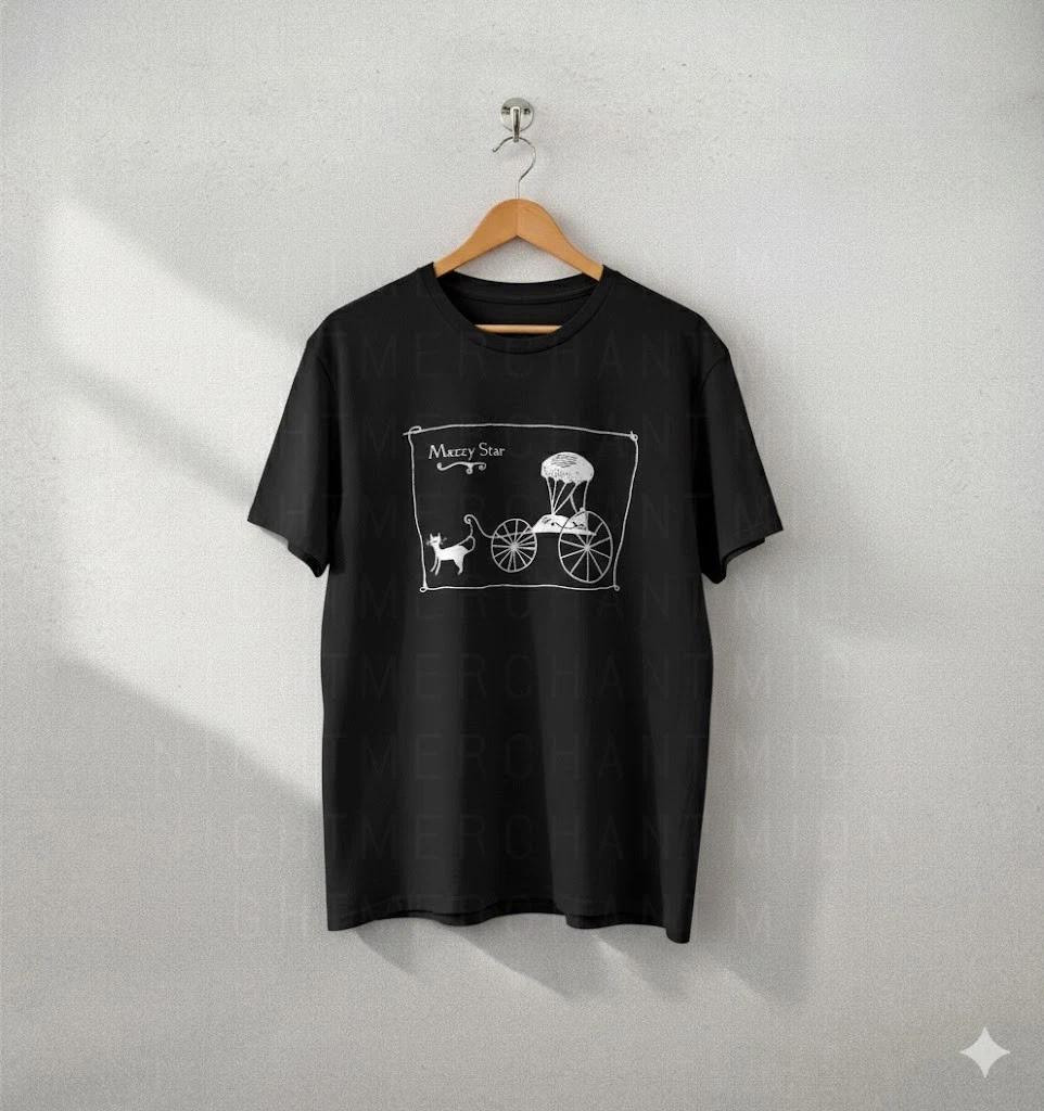 Unisex Adult Casual Music Mazzy Star Minimal Line Art Graphic T-Shi... L