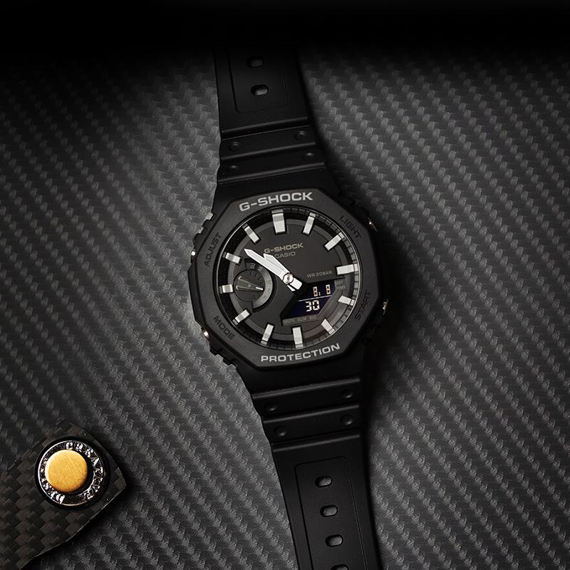 CASIO Men Liquid Crystal/Analog Dual Display Series Black Watch GA-2100-1APR GA-2100-1APR