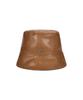 Bajal Va Cubic Stud Vegan Leather Drop Bucket Hat Camel