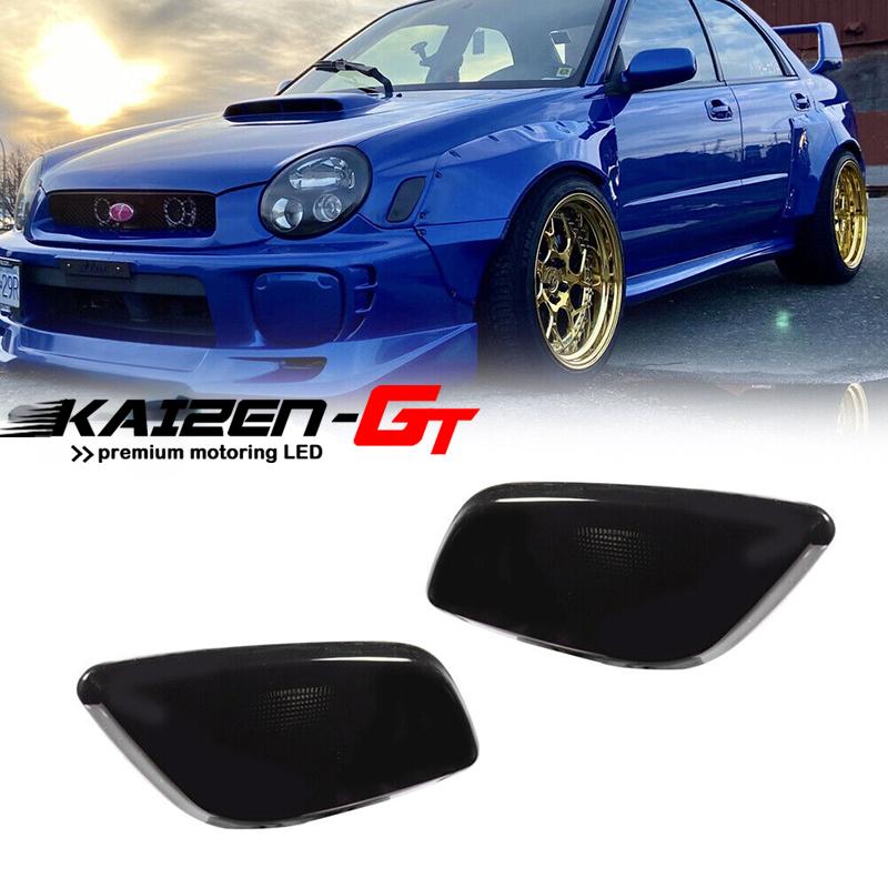 Coperture Alloggiamento Luci Indicatori Laterali Paraurti Anteriore Auto Lente Affumicata Per 2002 2003 Subaru Impreza RS/TS/WRX Senza Lampadina/Portalampada