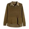 Korean Fake Two-piece Shirt Knitted Women's Spring Autumn Fashion Loose Sweater Bottoming Shirt Female Knitwear Tops