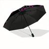 1pc Neon Star Print Automatic Folding Umbrella, Portable & Foldable Design with 8 Ribs, Casual Outdoor Accessory yy250729047