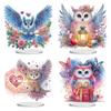 Strass Tischdekorationen Set Acryl 5D DIY Diamantkunst Tischdekorationen Eule für Heim Büro Schreibtischdeko