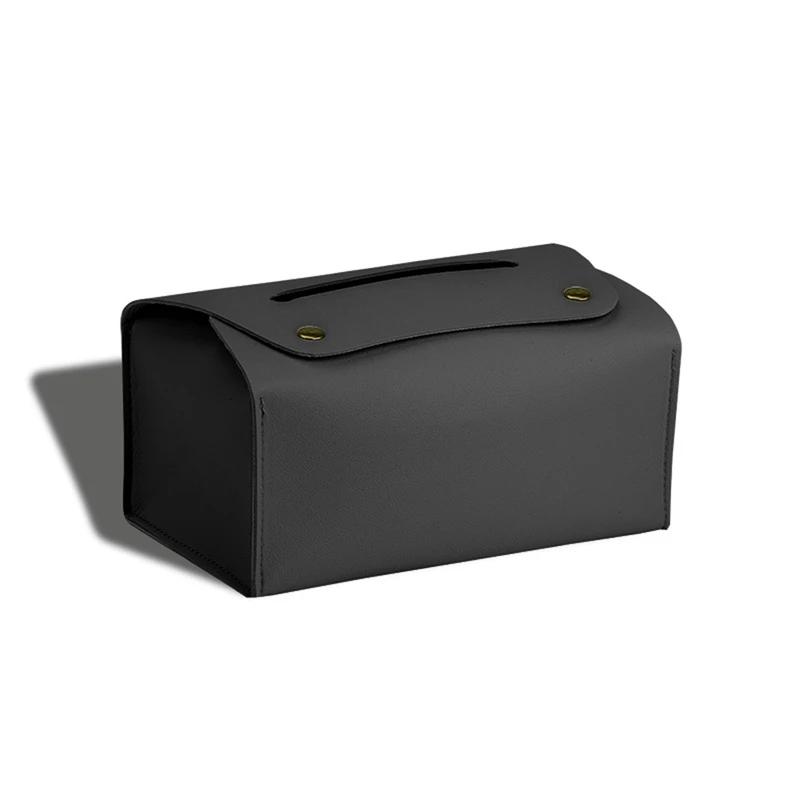 

Simple Solid Color Tissue Box Household Table PU Leather Napkin Holder Waterproof Storage Sundries Case Car Paper Organizers Box