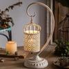 French Vintage Iron Hollow Tabletop Lantern, Creative Candle Holder Lamp Decor for Restaurant Home - Rustic Retro Centerpiece