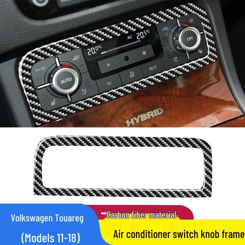 Carbon Fiber AC Knob Frame Decor for Volkswagen Touareg 2011-2018 Interior Upgrade