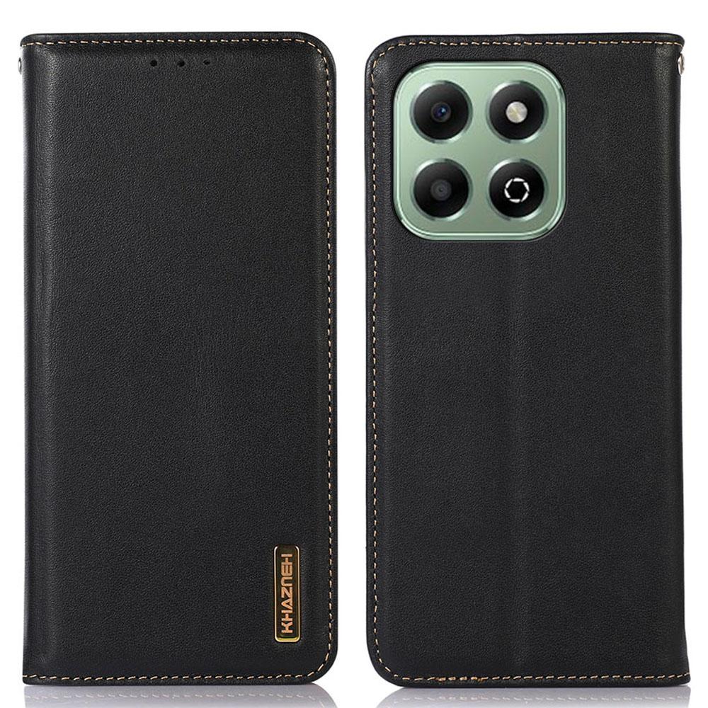 KHAZNEH For Honor X6b 4G Case Genuine Cow Leather Wallet Phone Cover Nappa Texture