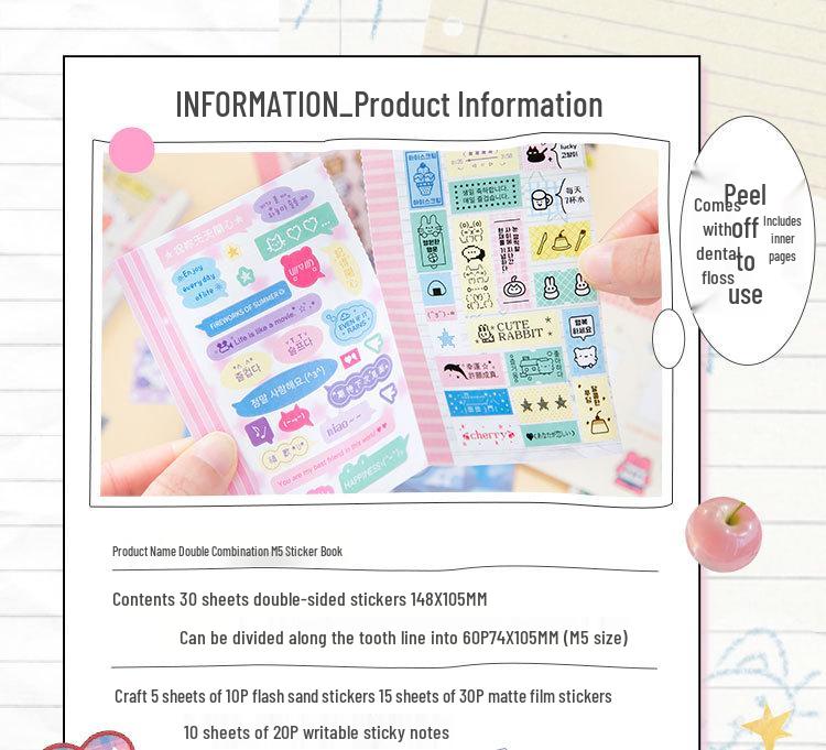 Xin Mo M5 Japanese Die-cut Sticker Book: Versatile Tearable Journal for DIY Collage and Gumi Crafts