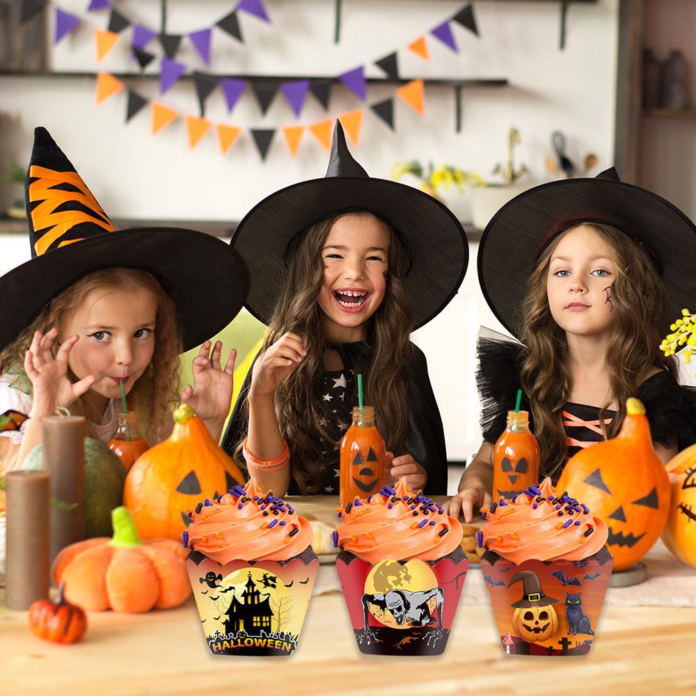 Halloween Border Cake Set With Paper Material For Venue And Party Decorations