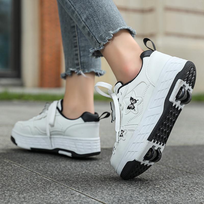 29-40 kid's Four Wheel Sports Boots Roller Skating Removable Student Skating Shoes Sports Shoes Girl skate shoes