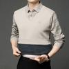 Latest Men'S Lapel Long Sleeved T-Shirt For Autumn And Winter Vacation, Two Piece Base Shirt With Thick Velvet Top