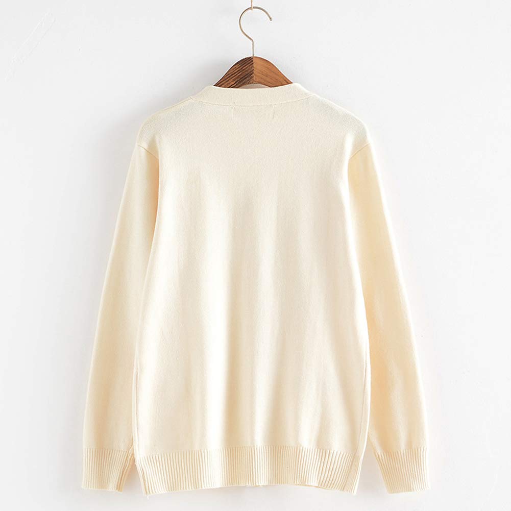 School Cardigan for Cardigan for Loose for Wine [Blostirno] Girls, Uniform, Students, Thick, Plain, V-Neck, Fit, School, (JP0027W-L)