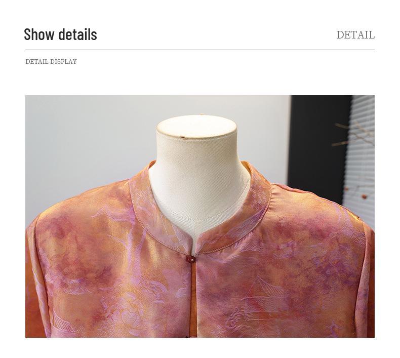 2026 New Chinese Style Spring-Summer Lightweight Jacket for Middle-Aged and Elderly Women - Three-Quarter Sleeve
