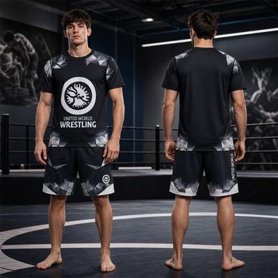 Unisex Summer Lightweight Wrestling Sportswear Set Short Sleeve T-Shirt And Shorts for Adults And Children Training Wear