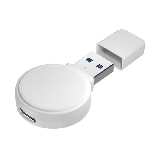 

Зарядное устройство для часов Беспроводная индукционная зарядная док-станция Компактное портативное магнитное зарядное устройство для Apple Watch USB Type-C Быстрая зарядка Двойные интерфейсы белый