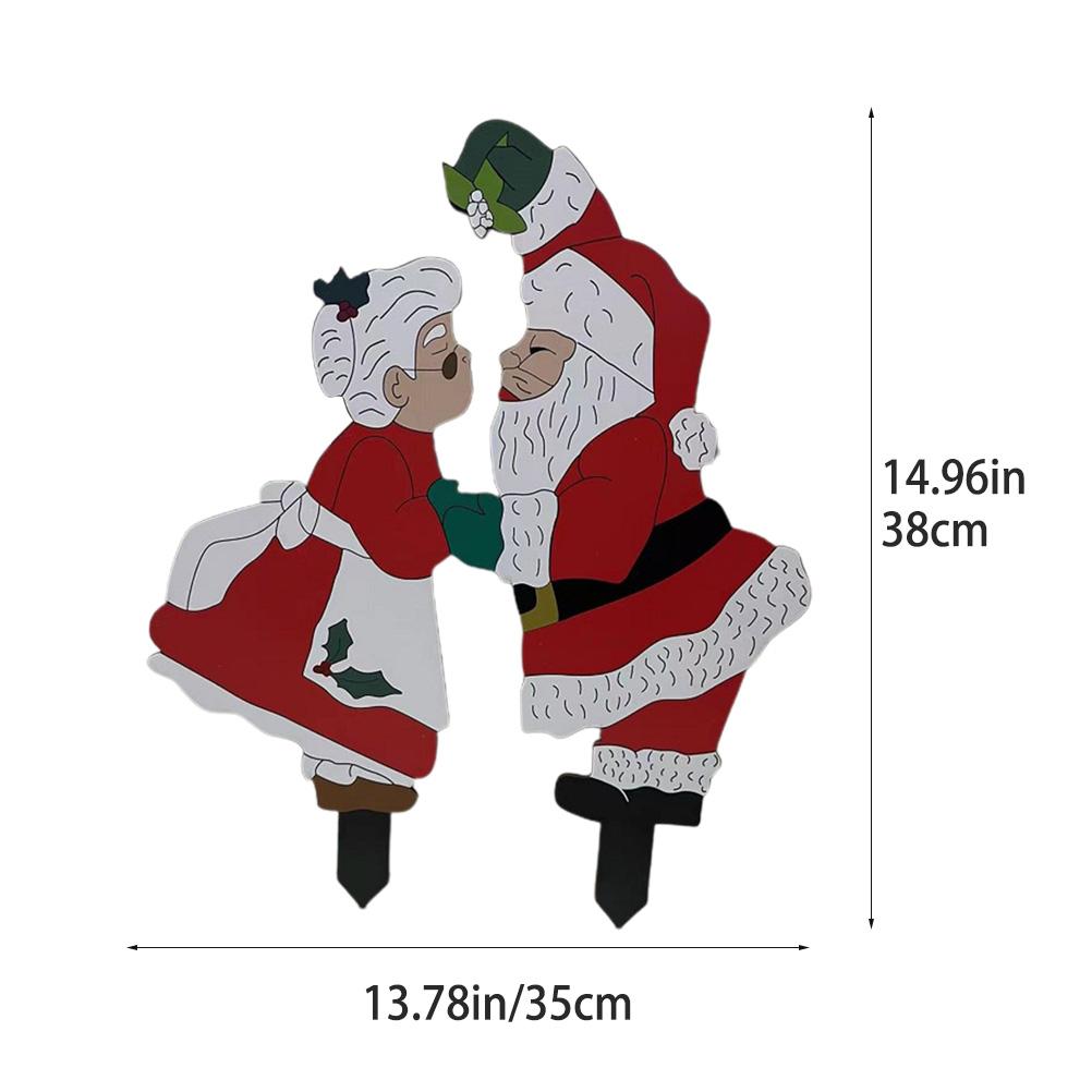 Рождественские таблички для двора Садовые колышки Рождественские Санта-Клаус Украшения для газона Садовые деревянные колышки Украшения для газона Таблички для двора