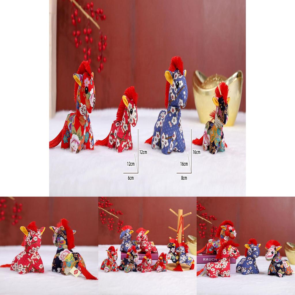 Chinese Zodiac Horse Plush Toy With Flower Pattern And Pp Cotton Filling For Lunar New Year Gift