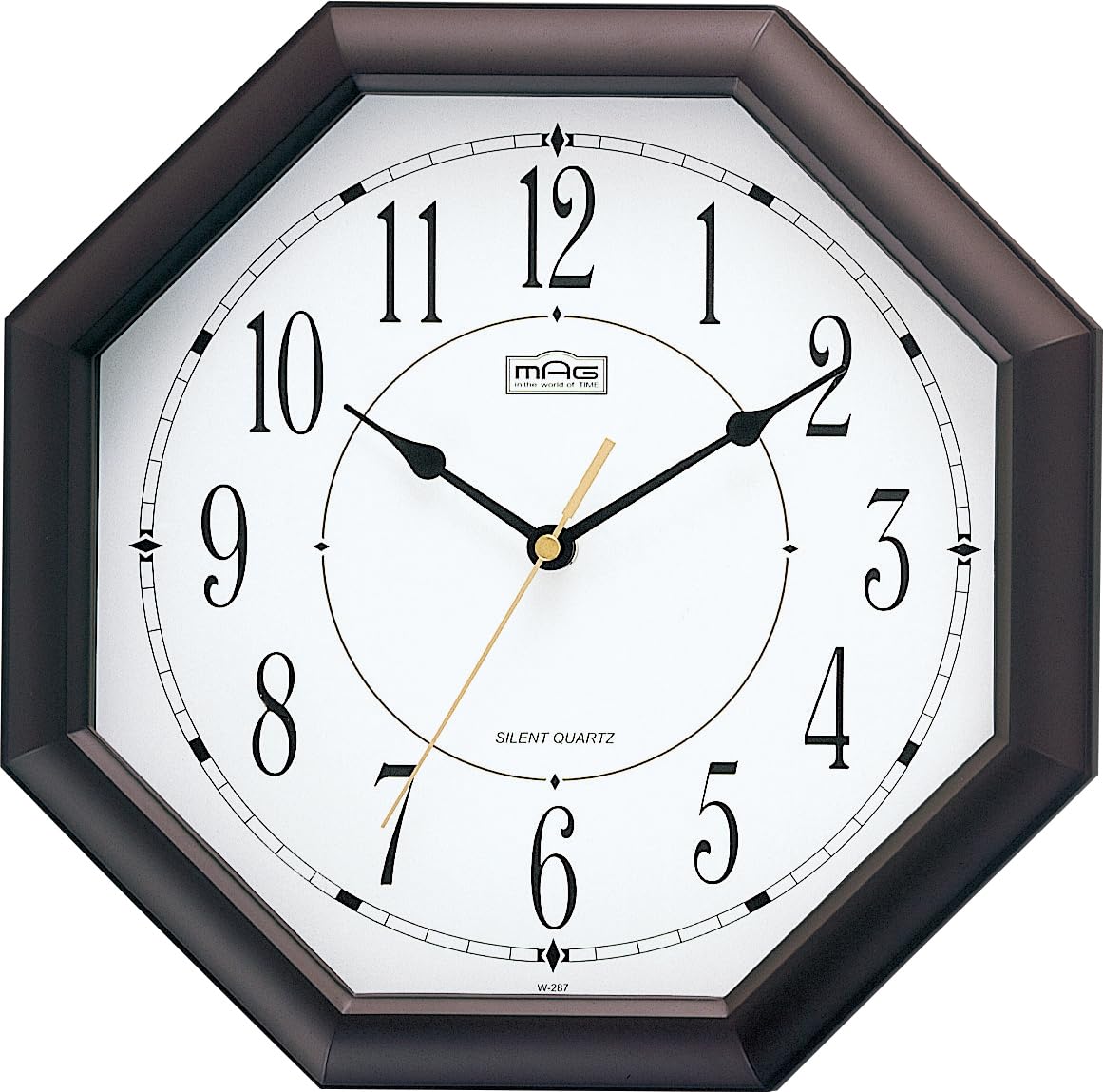

Настенные часы MAG Octagonal Analog Octago Silent Continuous Second Arrow Brown W-287BR-Z