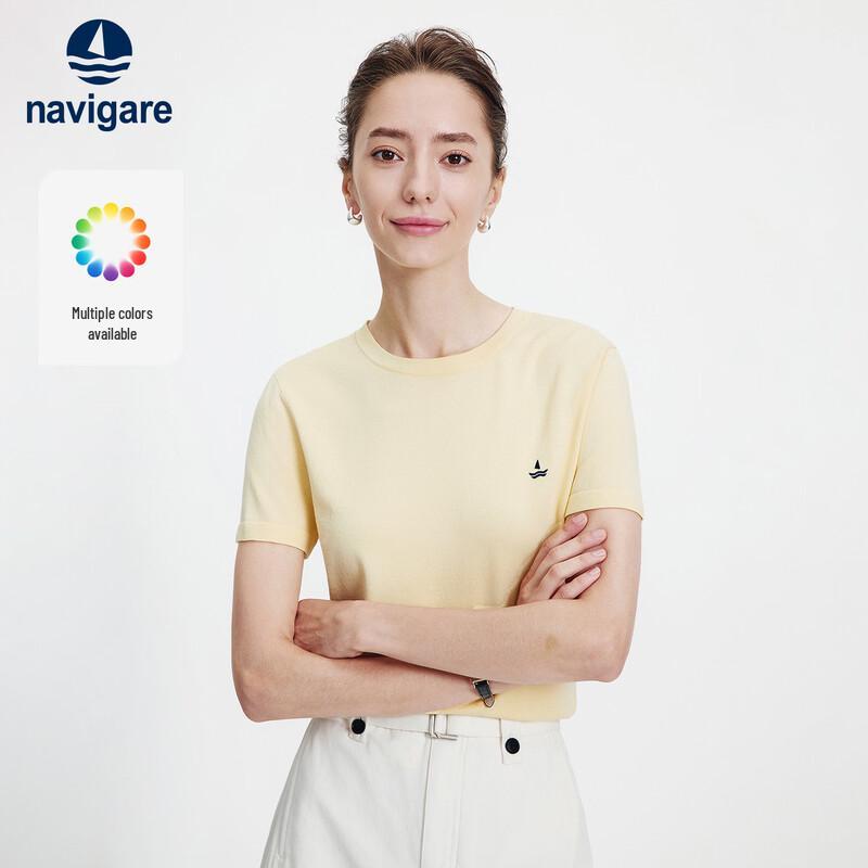 Navigare Women's Basic Short Sleeve Knit T-Shirt