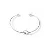 Women’s Cross-Border Fashion Metal Heart Knotted Twist Open Cuff Bangle