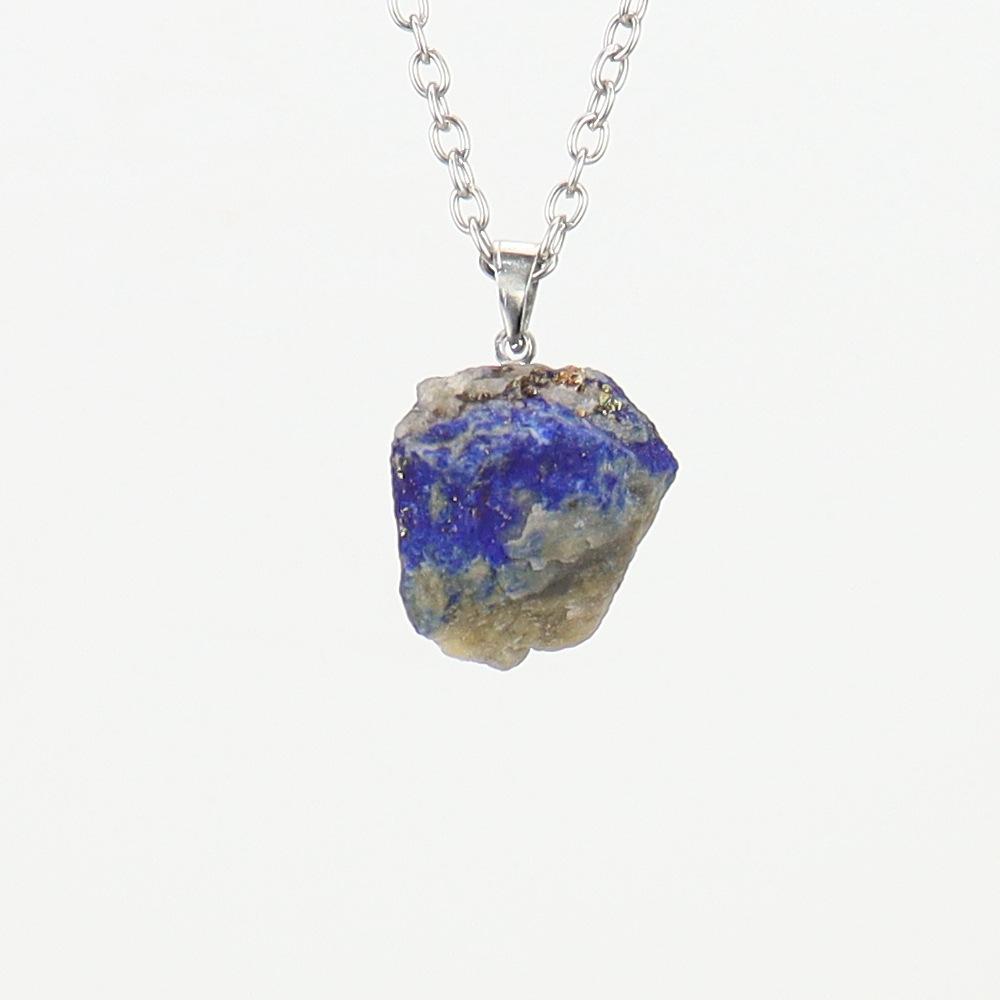 

Rough Loose Stone Amethyst Agate Irregular Shape Pendant Necklace N623 ляпіс-лазур кольору