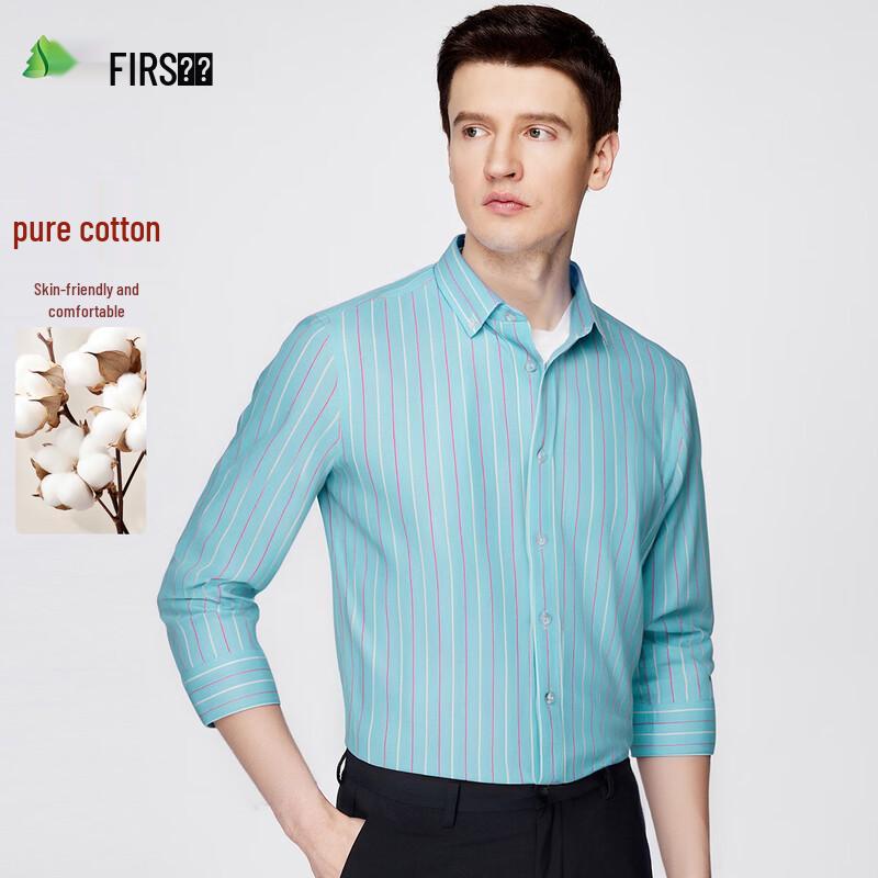 FIRS Men s Striped Long-Sleeve Business Casual Shirt 180/96A