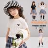 Super Soft and Sticky [sweet Fungus Edge] Girls' T-shirt Short Sleeved Summer Clothes Medium and Large Children's Clothing Top Children's T-shirt