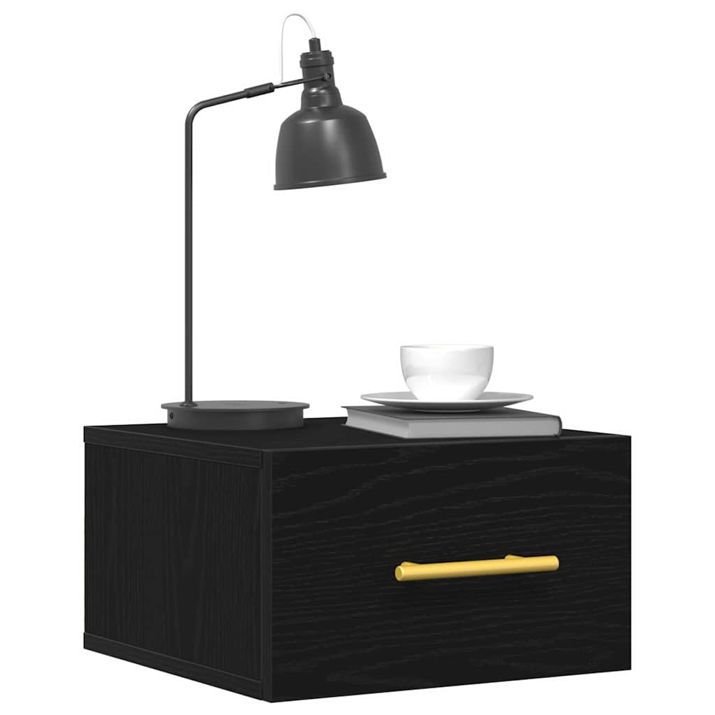Nightstand Black Oak Look 35 x 35 x 20 cm Engineered Wood