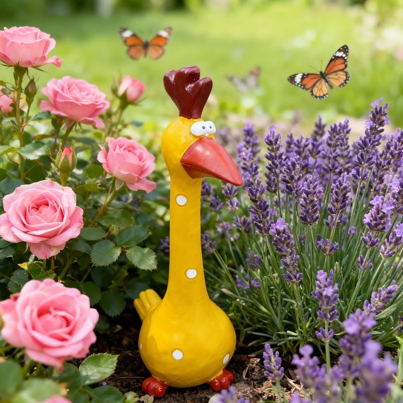 Whimsical Polka Dot Rooster Statue Resin Animals Collectible Figurines Indoor Outdoor Garden Decor Gift Expressing Healing Joy