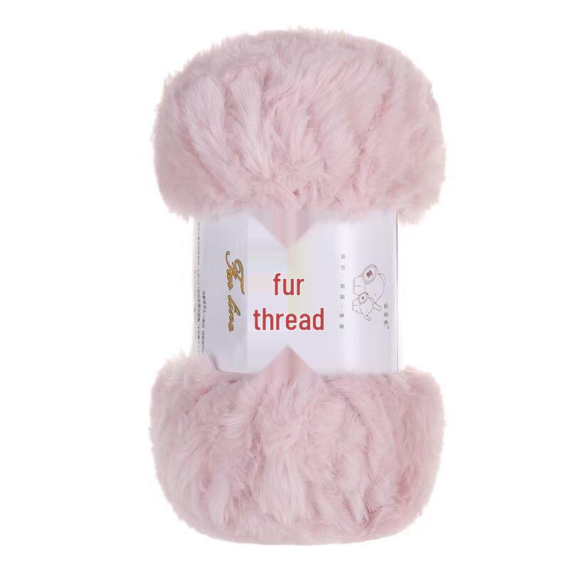 Coarse Faux Fur Yarn Ball - Long Hair Mink for DIY Knitting: Hat & Scarf Kit