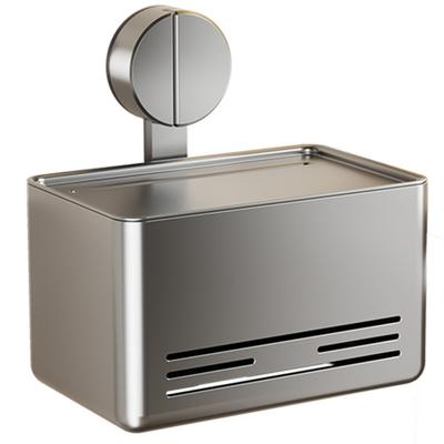 Aluminum Suction Cup Tissue Box Waterproof With Drawer Toilet Paper Holder Suction Cup Mount Modern Wall Mounted Tissue Box