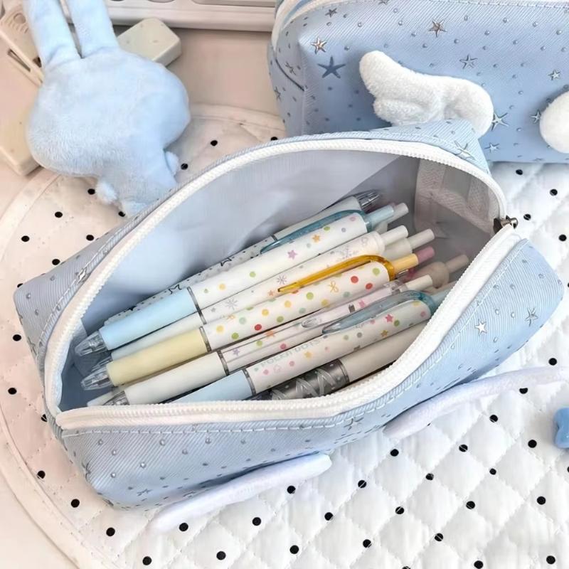 1Pcs Large Capacity Portable Pen Bag Pencil Pouch New Angle Wings Pencil Case School Supplies Student Stationery Storage Bag