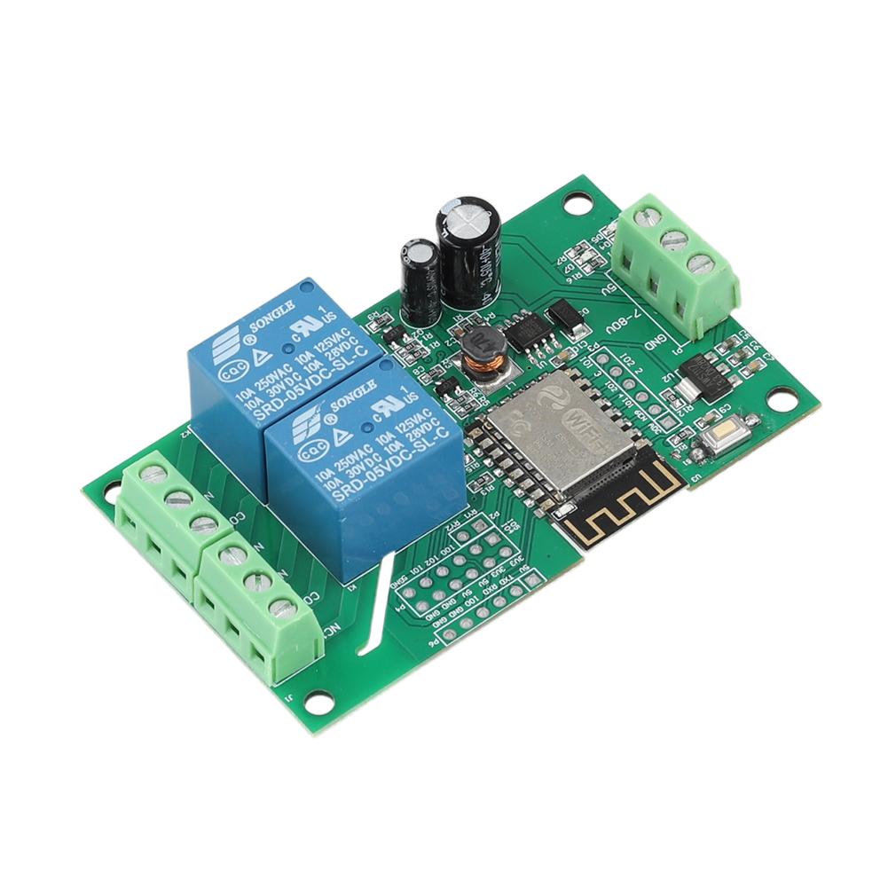 ESP8266 WIFI Switch Controller Board Dual Channel Wireless Smart Relay Module DC 5V 10A PCB Relay Module Based on Arduino