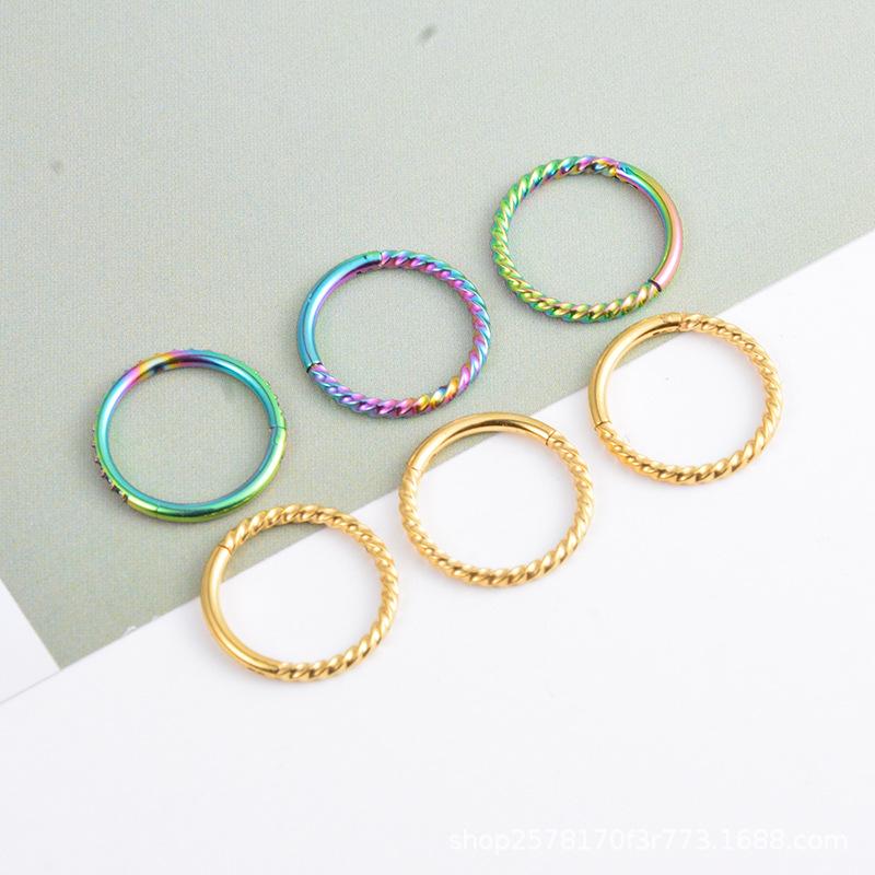 

Модное серебряное, золотое, черное покрытие из нержавеющей стали, ювелирные изделия для пирсинга, тонкое кольцо-обруч для носа с маленьким