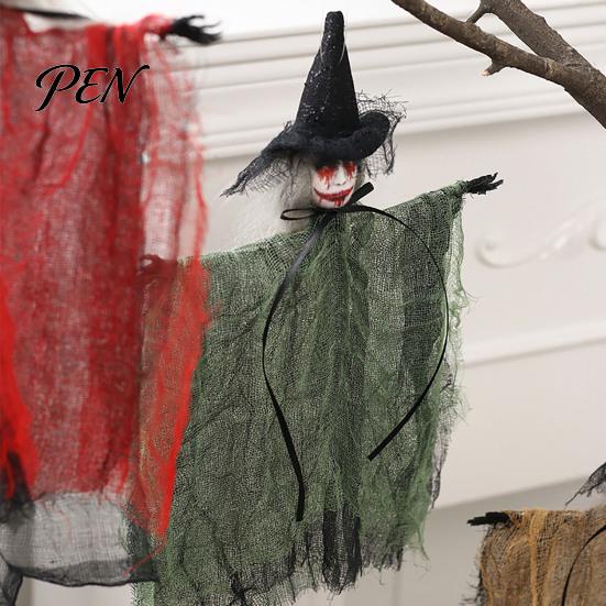 Scary Party Hanging Decor Spooky Witch Halloween Decoration, Ghost Ornament Scene Layout Supplies for Haunted House, Indoor Outdoor Tree Yard