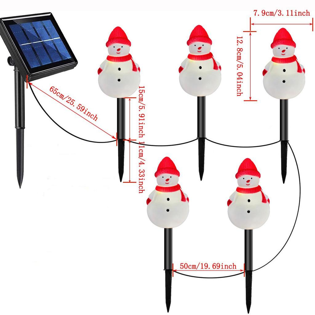 Solar Santa Claus LED Garden Stake Lights for Outdoor Lawn and Courtyard