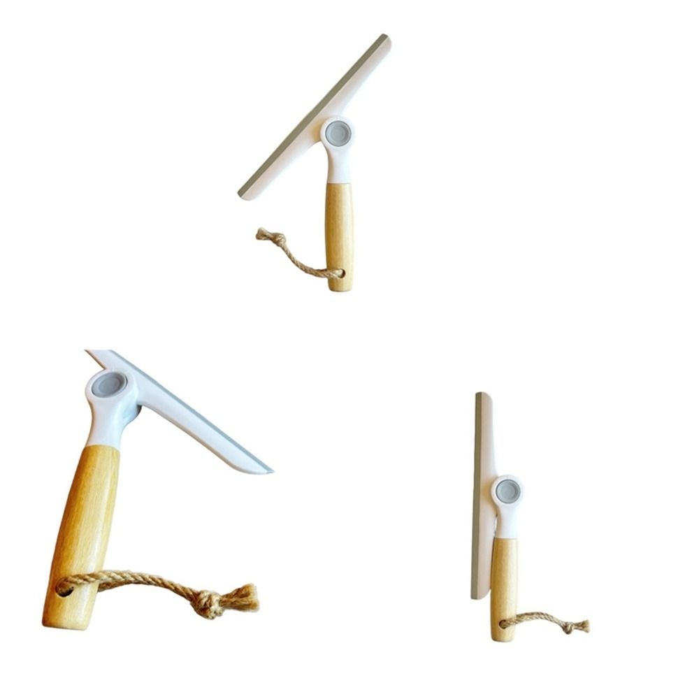 Wooden Handle Glass Wiper Soft Silicone Scraping Scraper Rotating Window Squeegee  Car Glass