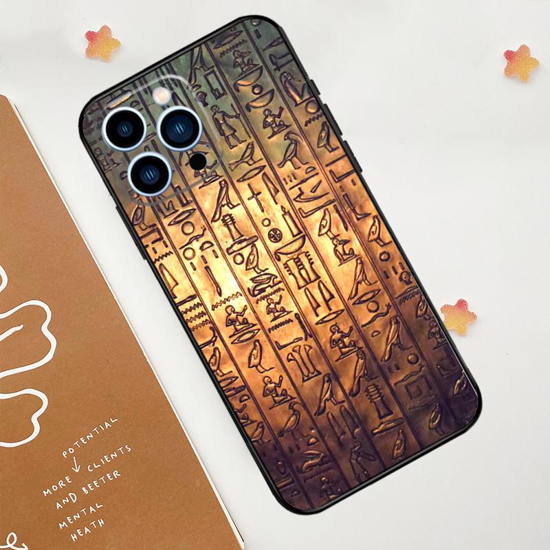 Egyptian Hieroglyphics Phone Case For iPhone 18 17 Pro Max 14 13 12 11 15 16 Pro Max Mini 15 Plus 16e 17 Air Funda