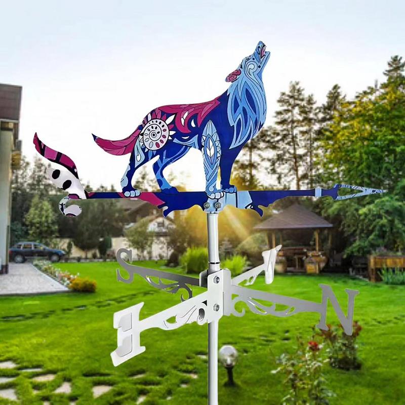 Rooster Wind Vane Rooftop Weather Vane Retro Metal Wind Direction Indicator Farm Scene Garden Art Decor Wind Spinner